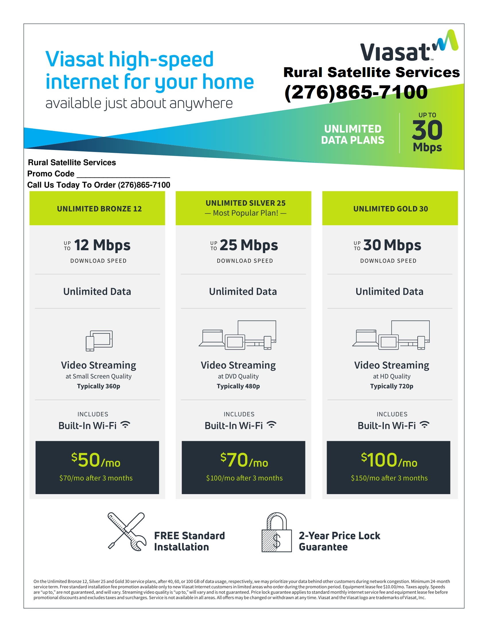 Viasat High Speed Internet Unlimited Data